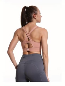 Sujetador deportivo con tiras cruzadas en la espalda |   Top Deportivo de Compresión con Cuello Redondo para Mujer |   Bralette Deportivo de Alta Elasticidad para Yoga y Running - Product Image 3