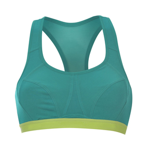 Women's Racerback Sports Bra Solid Color Breathable <b>Mesh</b> Contrast Binding Medium Support Yoga Workout <b>Top</b> - Product Image 6