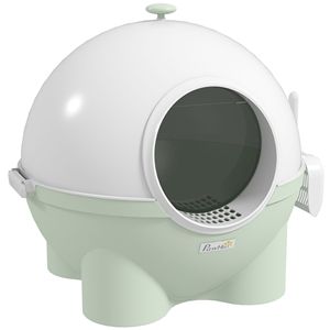Lettiera per Gatti XL in Acciaio Inossidabile con Pedale Facile da Pulire, Verde Chiaro - Product Image 1