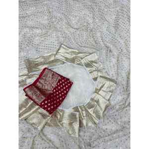 ผ้าแจ็คการ์ดเนื้อบางเนื้อวิสคอสแฟชั่นผ้าแจ็คการ์ดมีขอบผ้าแจ็คการ์ดเสื้อสีขาวไม่เย็บ - Product Image 1