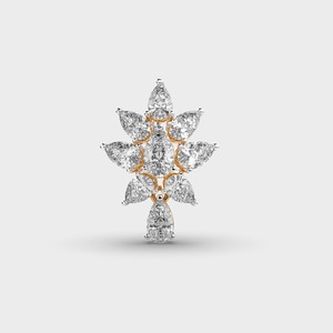 Elegant 18K Yellow Gold Diamond Bloom <b>Statement</b> <b>Necklace</b> for Women IGI Certified Wedding Floral Cluster Pendant <b>Necklace</b> | - Product Image 2