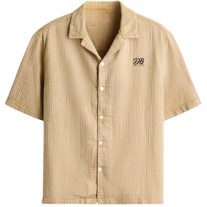 Camisa de Muselina de Manga Corta para Hombre, Corte Holgado, Ligera, Transpirable, Casual, con Botones al Frente, para Verano, Playa, Vacaciones, Uso Diario - Product Image 3