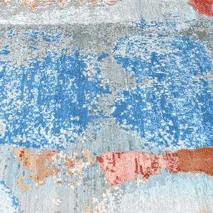 Alfombra de Lana y Seda Multicolor Anudada a Mano, Tapete Vibrante de Diseño Personalizado para Espacios de Vida Contemporáneos - Product Image 6