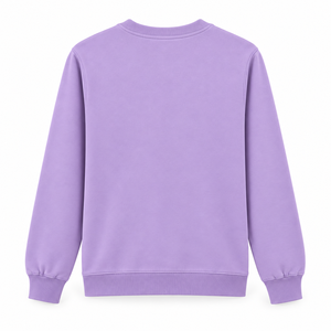 เสื้อสเวตเชิ้ตคอกลมสีลาเวนเดอร์สำหรับผู้ชาย ผ้าฟลีซ ทรงปกติ แขนยาว สีพื้น สวมใส่สบาย - Product Image 2