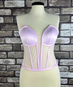 Corsé vintage para mujer, top sexy, faja moldeadora transpirable de cuero ecológico para tallas grandes, control de abdomen medio - Product Image 5