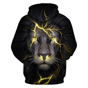 Sudadera con Capucha de León, Diseño 3D, con Bolsillo, Unisex, Estilo Urbano, Gráfico de Safari, Estampado de Rey de la Selva - Product Image 2