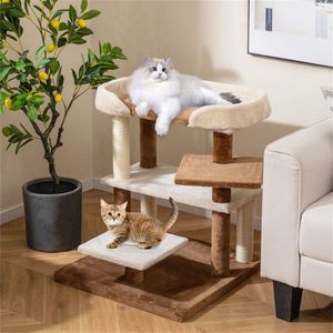 2-in-1 Gray <b>Cat</b> Stairs and 4-Tier Platforms <b>Cat</b> Tree with Sisal <b>Scratching</b> <b>Posts</b> - Product Image 3
