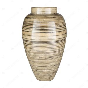 Ensemble de vases décoratifs en bambou tressé pour décoration intérieure, couleur naturelle - Product Image 3