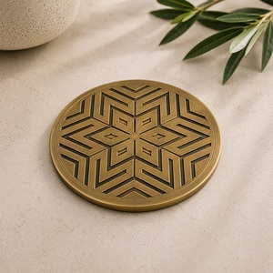 Botanical Petal Brass <b>Coaster</b> Handcrafted Engraved Solid Brass Heat Resistant <b>Drink</b> <b>Coaster</b> Elegant Table Decor Gift - Product Image 3