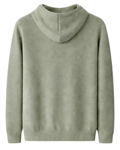 Sudadera con Capucha Personalizada para Hombre, Color Verde Salvia, de Algodón y Felpa, Manga Larga, Estilo Casual Urbano con Capucha con Cordón Ajustable - Product Image 5