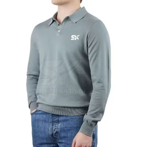 Polo de manga larga para hombre, diseño único, talla grande, liso, de alta calidad, al por mayor, más vendido. - Product Image 2