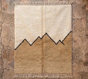 Alfombra de lana de Beni Ourain para decoración del hogar, tapete de lana azul tejido a mano con montañas, marroquí, Vintage, Berber, marroquí - Product Image 1