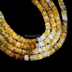 Cuentas facetadas de citrino natural AAA de 5-6 mm en forma de neumático, cuentas de piedras preciosas para la fabricación de joyería, cuentas de citrino en forma de disco. - Product Image 3