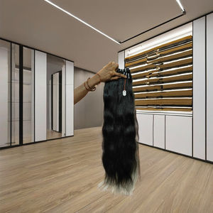 เครื่องต่อผมมนุษย์ทำจากเส้นด้ายเส้นด้ายสองชั้นแบบเรียงตามหนังแท้สีอ่อน - Product Image 1