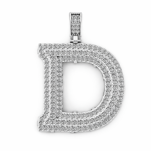 Trendy Hip Hop Custom Iced <b>Initial</b> Alphabet Letter <b>Pendant</b> 925 <b>Silver</b> Gold Plated Lab Grown Diamond Necklace Fine Jewelry Gift - Product Image 1