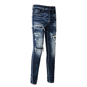 Jeans de Mezclilla Desgastados Estilo Y2K, Unisex, Vintage, Corte Holgado, Estilo Hip Hop, Pantalones Biker, Elásticos, para Todas las Temporadas - Product Image 4