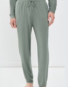 <b>Men's</b> 2-Piece Modal Bamboo Long Sleeve <b>Pajama</b> <b>Set</b>-Breathable Knitted Sleepwear - Product Image 6