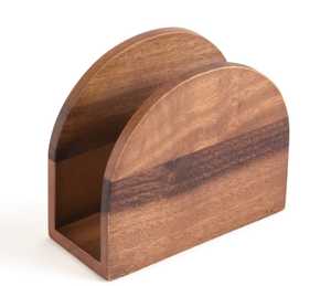 Porte-serviettes en bois en forme d'arc, distributeur de mouchoirs en bois d'acacia arqué pour table, cuisine, restaurant, hôtel - Product Image 5