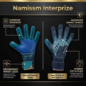 Guantes de Portero de Fútbol Profesionales de Alta Calidad, Personalizados, Transpirables, de Cuero, Antideslizantes, con Protección para los Dedos - Product Image 5