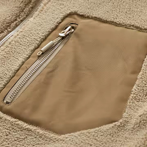 Veste polaire Sherpa 100 % polyester pour homme, fermeture éclair intégrale, col montant, logo personnalisé, manteau d'hiver, vente en gros OEM, multicolore - Product Image 3