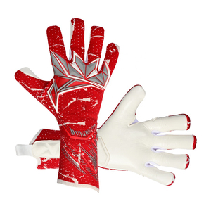 Guantes de Portero de Fútbol Rojos y Blancos, Dedos Completos, Antideslizantes, Correa de Muñeca Ajustable, Unisex, Entrenamiento Deportivo - Product Image 4
