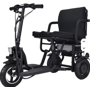 TOP VENTES Tricycle Électrique Pliant Noir à Double Moteur 48V 700W au Lithium, 42x22x33 Pouces, pour Scooters Handicapés, Couleur Noire - Product Image 2