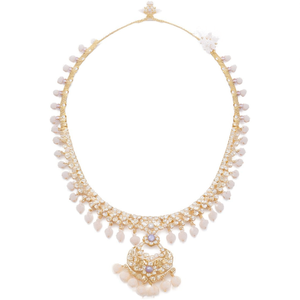 Conjunto de Collar de Perlas y Piedras de Cristal para Novia, Chapado en Oro - Product Image 2