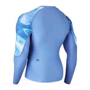 Rashguard Unisexe Personnalisé OEM, Protection UV par Sublimation, Coupe Ajustée, Polyester, Vêtements de Sport d'Entraînement, Vente en Gros Usine OEM - Product Image 2