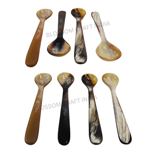 Prix imbattable pour cuillère en corne de buffle véritable, écologique, style amour, pour thé, café, repas, artisanat naturel - Product Image 3