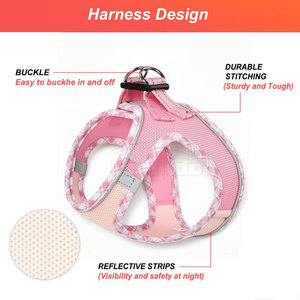 Harnais pour animaux de compagnie de qualité supérieure, réglable, respirant, avec rembourrage doux, pour petits, moyens et grands animaux, confortable pour l'extérieur - Product Image 3