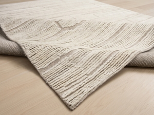 Alfombra Moderna Texturizada Hecha a Mano |   Alfombra Minimalista Beige Abstracta para Sala de Estar, Dormitorio e Interiores de Hotel - Product Image 4