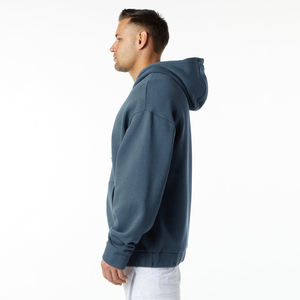 Sweat-shirt à capuche zippé surdimensionné pour homme en molleton de coton épais, style streetwear, avec logo personnalisé, vente en gros, fabricant - Product Image 3
