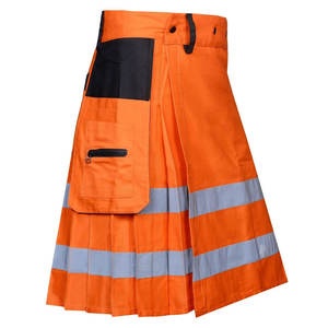 Kilt de pompier orange haute visibilité fait main en Écosse, kilts de travail pour pompiers - Product Image 1
