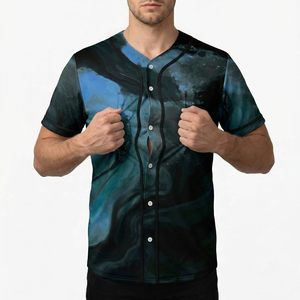 ผู้ผลิตเสื้อเบสบอลแบบสั่งทำ ปักกระดุม ชุดทีมพร้อมพิมพ์โลโก้ - Product Image 3