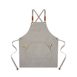 Tablier de barista de luxe en toile, porte-outils multipoches, harnais en cuir réglable, gilet de barman, uniforme pour barbier, café, serveur - Product Image 1
