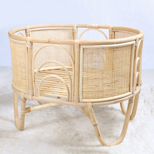 Early educational toys for toddler natural rattan dolls bassinet crib <b>cot</b> wholesale doll cradle - Product Image 6