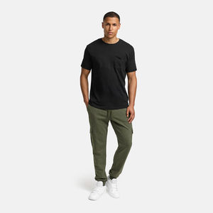 Men's Olive Green Cargo Sweatpants Elastic Waist Drawstring Casual Joggers Multiple Pockets Midweight Cotton Autumn Wear - Product Image 6