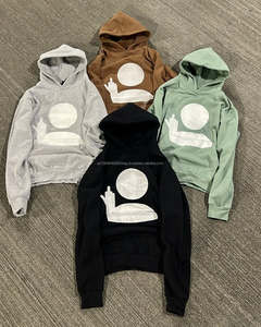 Sweat à capuche pour homme 100% coton 500 Gsm avec logo imprimé personnalisé et épaules tombantes pour l'hiver - Product Image 1