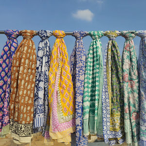 Pareo de Algodón Estampado a Mano con Diseño Animal/Leopardo y Floral, Estilo Boho, Ligero, para Playa, Verano, Bufanda, Estola, Envoltura para Mujer, 1 Pieza - Product Image 1