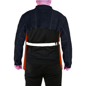 Veste de soudeur en cuir de vachette, résistante aux flammes, robuste, protection industrielle, protection corporelle, vêtements de travail pour la lutte contre les incendies - Product Image 4