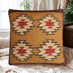 Best Selling Custom Size Abstract Pattern Cushion Seat Pad Hand-Woven Wool Jute <b>Pillow</b> All Chair Types New Style Back Support - Product Image 4