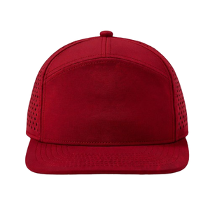 หมวกแก๊ปแบบ Snapback 7 แผง พรีเมียมสั่งทำพิเศษ ระบายอากาศได้ดี ตัดด้วยเลเซอร์ แต่งรูระบายอากาศ สไตล์สตรีทแวร์ รับผลิตแบบ OEM ODM ขั้นต่ำน้อย คุณภาพสูง ผ้าแคนวาส - Product Image 1