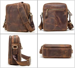 Sac à bandoulière cylindrique vintage imperméable et léger pour homme, en toile avec doublure polyester-coton et fermeture éclair - Product Image 3