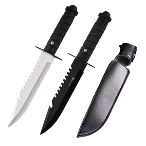 Cuchillo de Bolsillo de Caza de Alta Calidad con Mango de Goma, Hoja Fija Táctica EDC de Acero D2 con Funda - Product Image 1