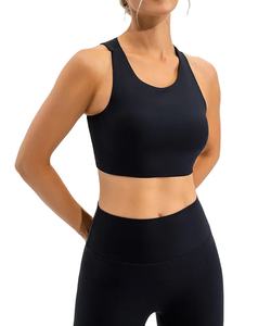 Women's Sports <b>Bra</b> High Impact <b>Front</b> <b>Fastening</b> Zipper Wireless Post Surgery Support Workout <b>Bra</b> - Product Image 1