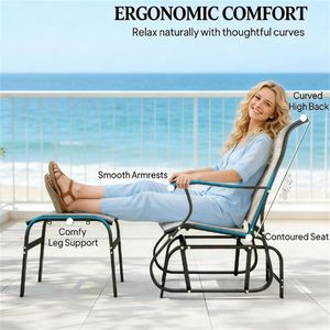 Poltrona a dondolo grigia con seduta confortevole - Product Image 3