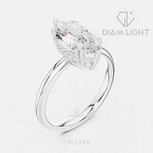 Bague de fiançailles en or blanc 14 carats avec diamant de laboratoire taille marquise 1,86 carat, certifié IGI, couleur F+, clarté VS+, cadeau de promesse de mariage - Product Image 2