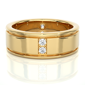 Anillo clásico de oro de 18 quilates con diamantes naturales para hombre, 0,28 quilates, forma redonda, 8 diamantes, joyería de diamantes para compromiso y boda - Product Image 5