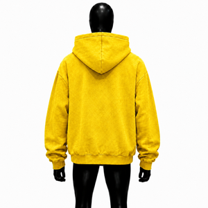 Sudadera con Capucha Amarilla Extra Grande para Hombre, de Algodón French Terry, con Bolsillo Frontal Estampado, Estilo Casual de Otoño, Corte Regular, Tejido Grueso, en Oferta - Product Image 2