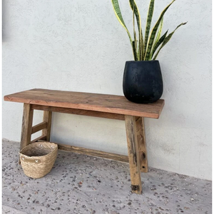 KAMAL ART CRAFT - Respaldo de Banco de Madera Reciclada Marrón, Ecológico y Duradero, Tamaño Mediano, para Entrada, Exterior, Patio, Jardín, Decorativo, 10 - Product Image 1